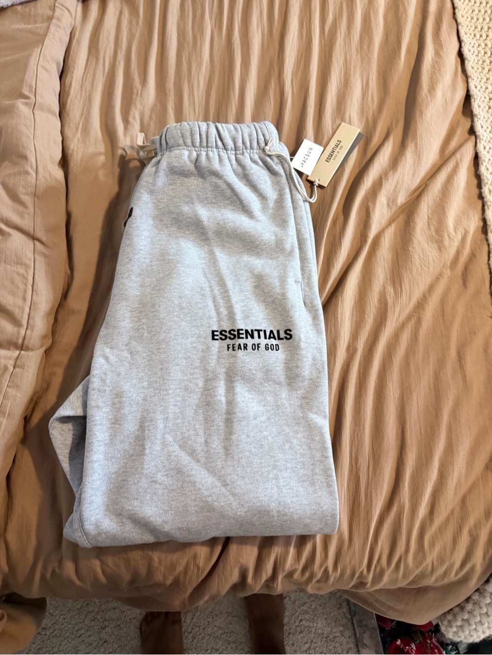 Essentials Light Grey Logo Sweatpants